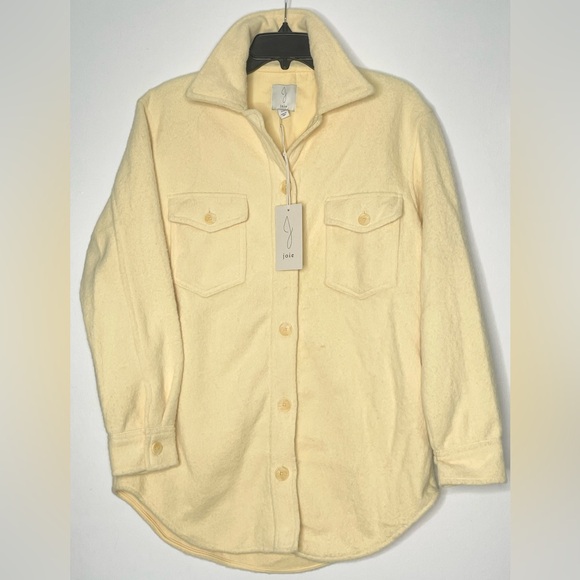NWT Joie Butter Yellow Fleece Oversized Shacket Women’s Small - Picture 1 of 4